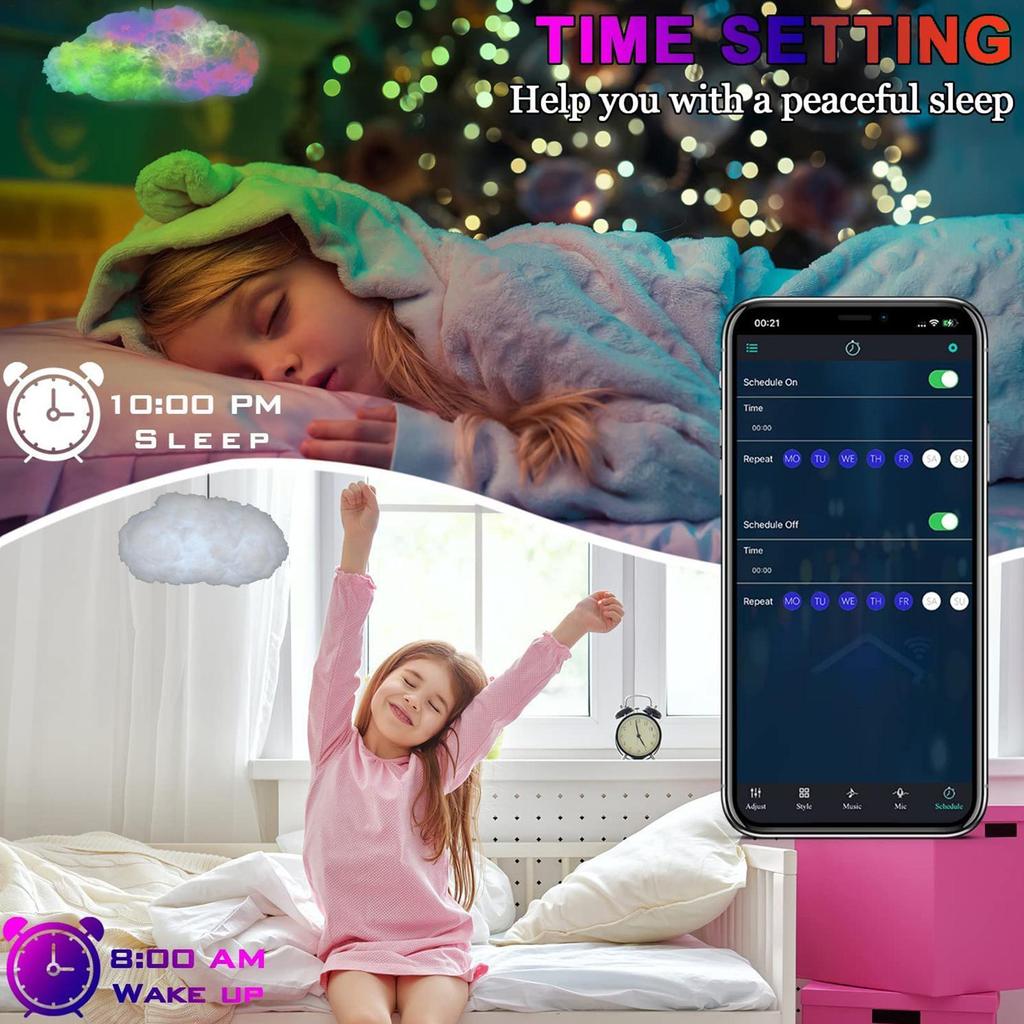 Ceiling Clouds With Lights DIY Atmosphere Lamp With Music Rhythm Color Changing Remote Control LED Cloud Lights For Living Room