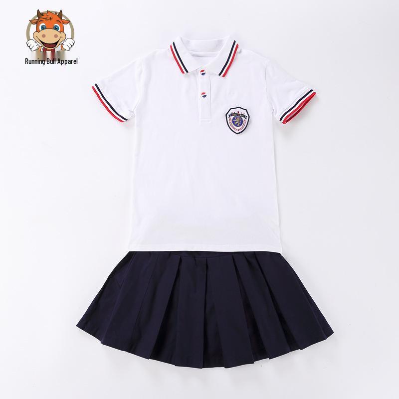Children's Cotton Short Sleeve School Sports Uniform Set - Summer Edition