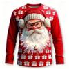 Christmas Men's Santa Claus Funny Long Sleeve T-shirt 3D Printed O-neck Tops Fashion Street Casual T-shirt
