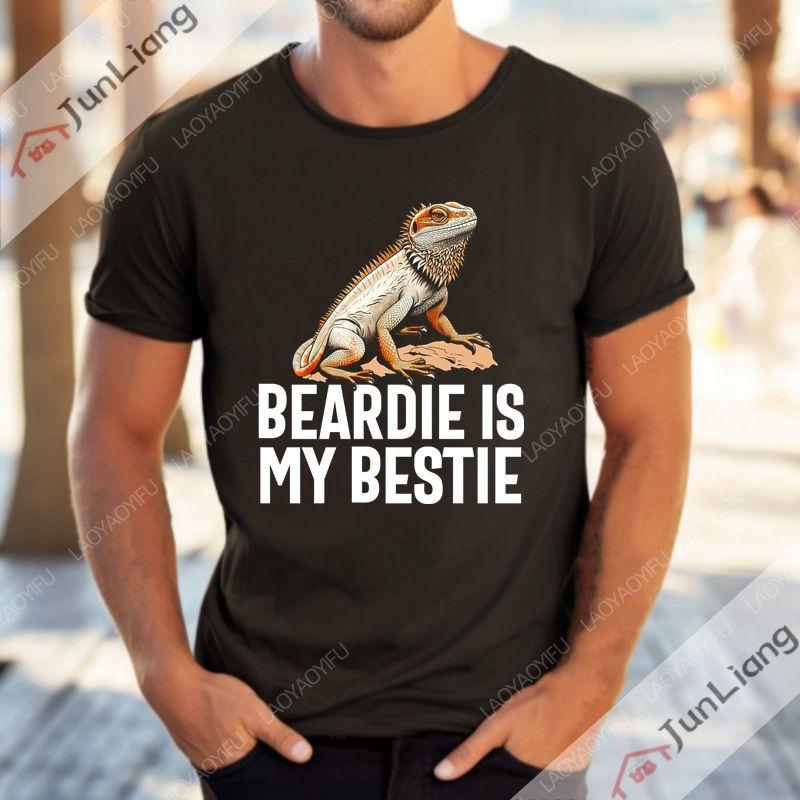 The funny bearded dragon funny Tshirt this is my happy expression a shortsleeved roundneck streetwear top