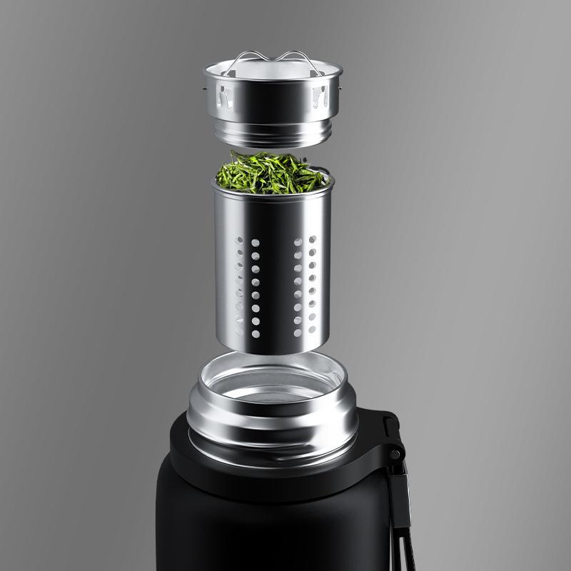 Outdoor Large-capacity All-steel Pot Thermos Cup Men's Tea Separation Cup 316 Stainless Steel Portable Sports Water Cup