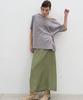 Seolan A-Line Glossy Long Skirt_Green