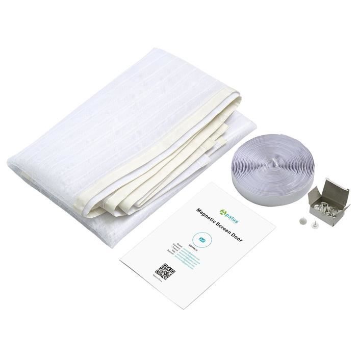 Moustiquaire - apalus - rideau aimanté - 140x240cm - fixation auto agrippante - blanc