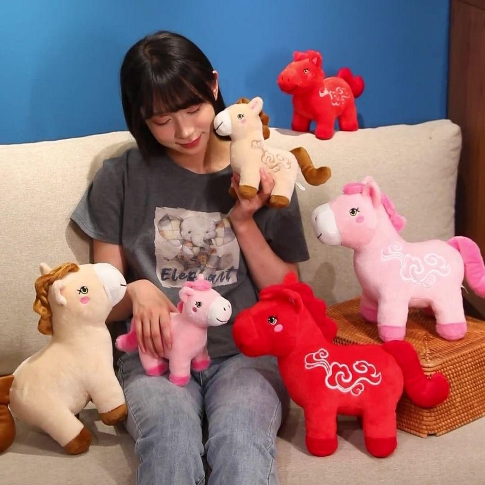 Letter Print Zodiac Horse Figurine 2026 Horse Year Horse Stuffed Animal  Birthday Gift