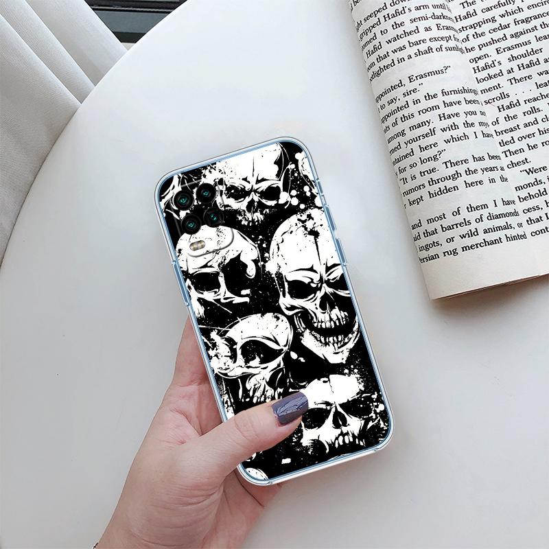 

Skeleton Skull Transparent Phone Case for Motorola Moto G40 G04 G05 One Ace Action Fusion + Plus Hyper Macro Vision Zoom Motorola One Action
