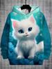 Girls Clothes Hoodies for Kids Cute Cartoon Cat Printed Hoodie Spring Autumn Casual Tops Fashion Sweatshirt Children's Clothing