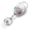 1pc Retractable Badges Holder Nylons Cord Keyrings Quality Retractable Keychains Name Tag Holder Keyring ID Card Key Ring