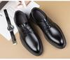 Leather shoes men's autumn and winter cowhide men's business dress leather shoes British wedding shoes Doudou shoes
