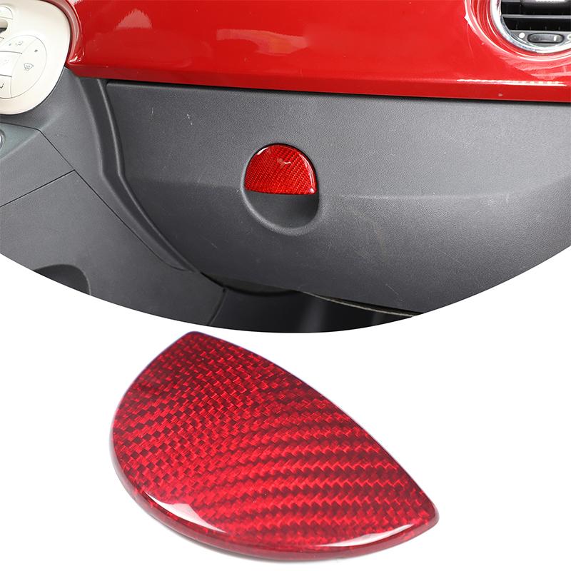 Car Glove Box Switch Cover Trim For Fiat 500 2007-2026 Real Carbon Fiber Interior Car Accessories