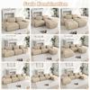 4-Seater Sofa Soft Corduroy, Frameless, 32D High-Elastic Padding, Pet-Friendly, Vacuum-Packed, Combinable, No Assembly for Bedroom and Office, Beige