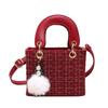 Retro Check Unique Shoulder Crossbody Bag  Korean Tweed Bag  Yangqi Car Stitching Lattice Bag  Small Square Bag  Fashion