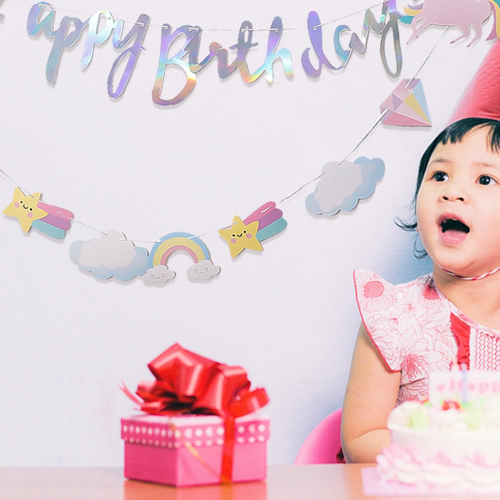 Unicorn Colorful Birthday Pull Banner