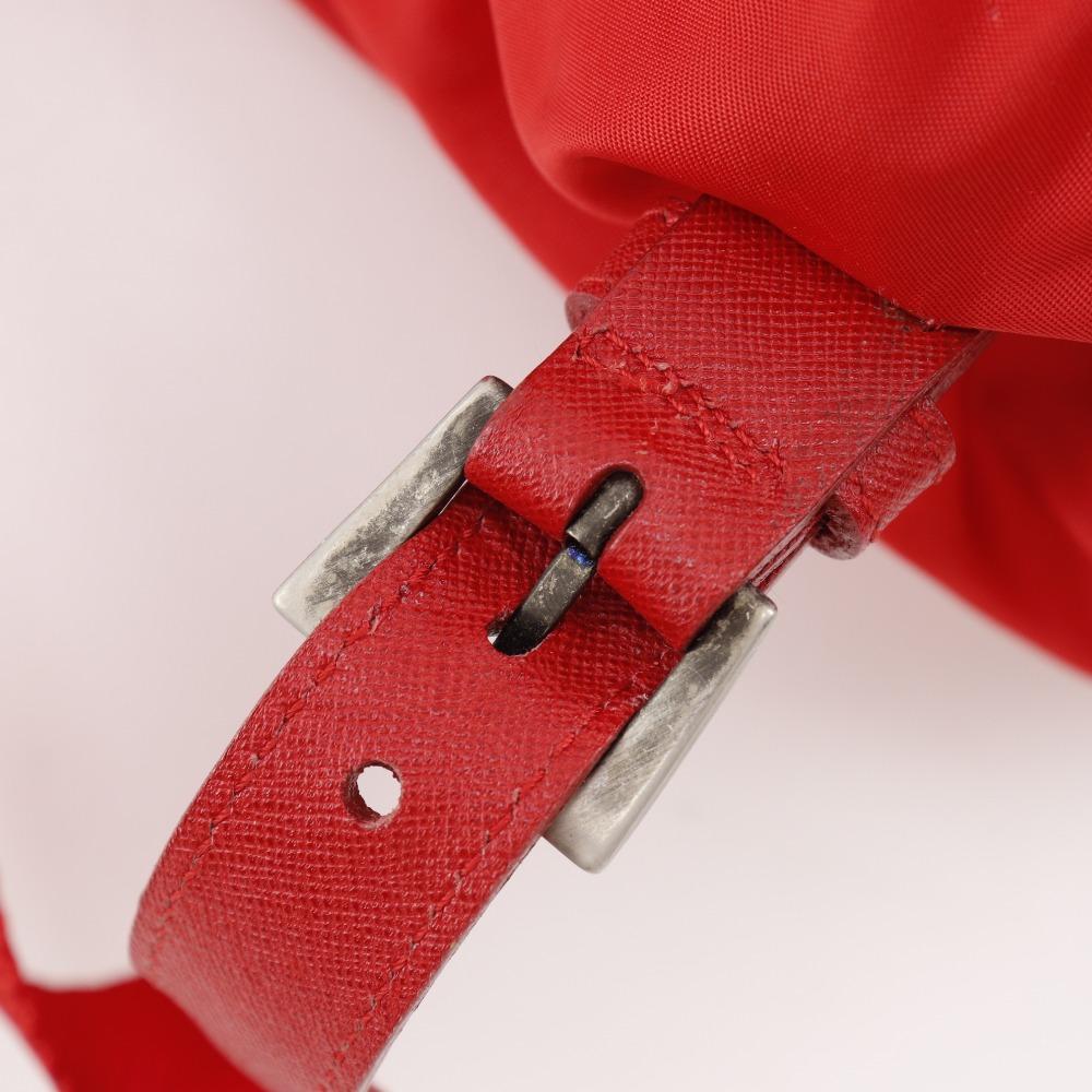 PRADA Backpack Daypack Red Nylon Women Used