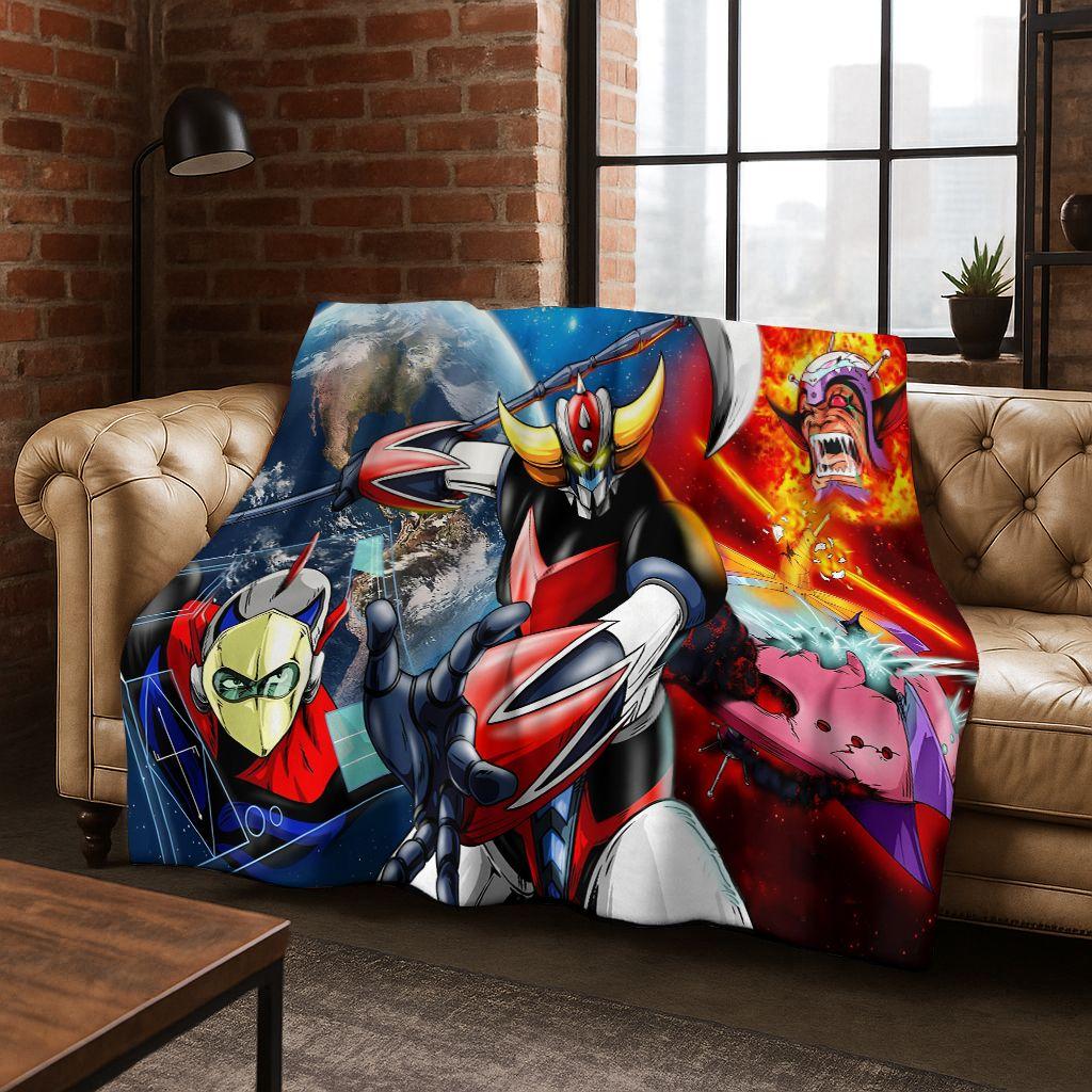 26 Style UFO Robot Grendizer U Cartoon Flannel Blanket,Cozy Soft Throw Blanket for Home Bedroom Bed Sofa Picnic Cover Gift Kid