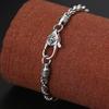 Solid Silver Retro Weave Bracelets Man Male S925 Sterling Silver Six -Word Mantra Twist Bracelet Women Thai Siver Bracelet Jewerl