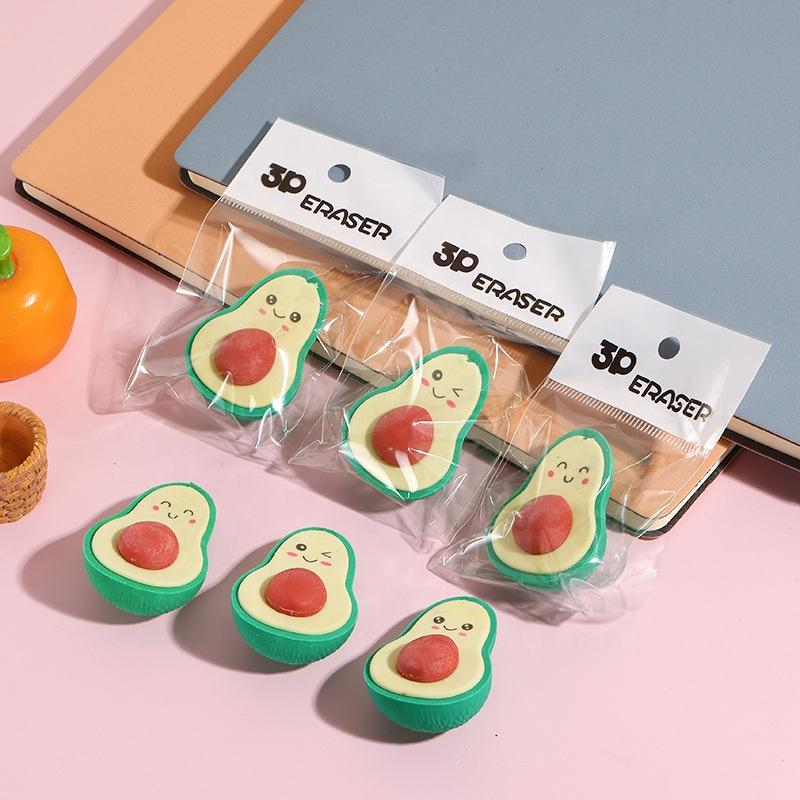 36Pcs Avocado Erasers for Kids, Kawaii Cute Novelty Fruit Eraser for School Classroom Supplies Party Favors