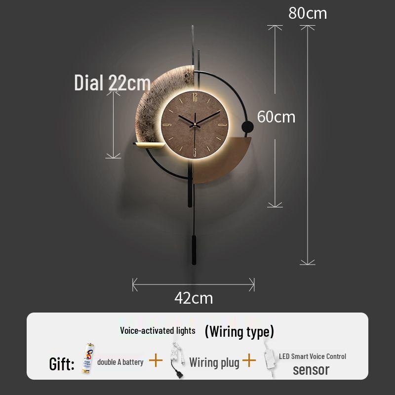 Punch-Free Modern Minimalist Wall Clock for Living Room Decoration