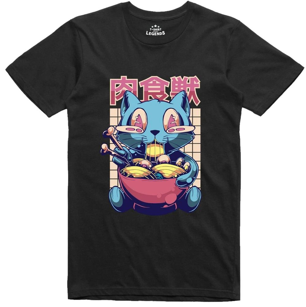 Anime T Shirt Cat RaUnisex Noodles Unisexga Japanese Geek Regular Fit Tee S