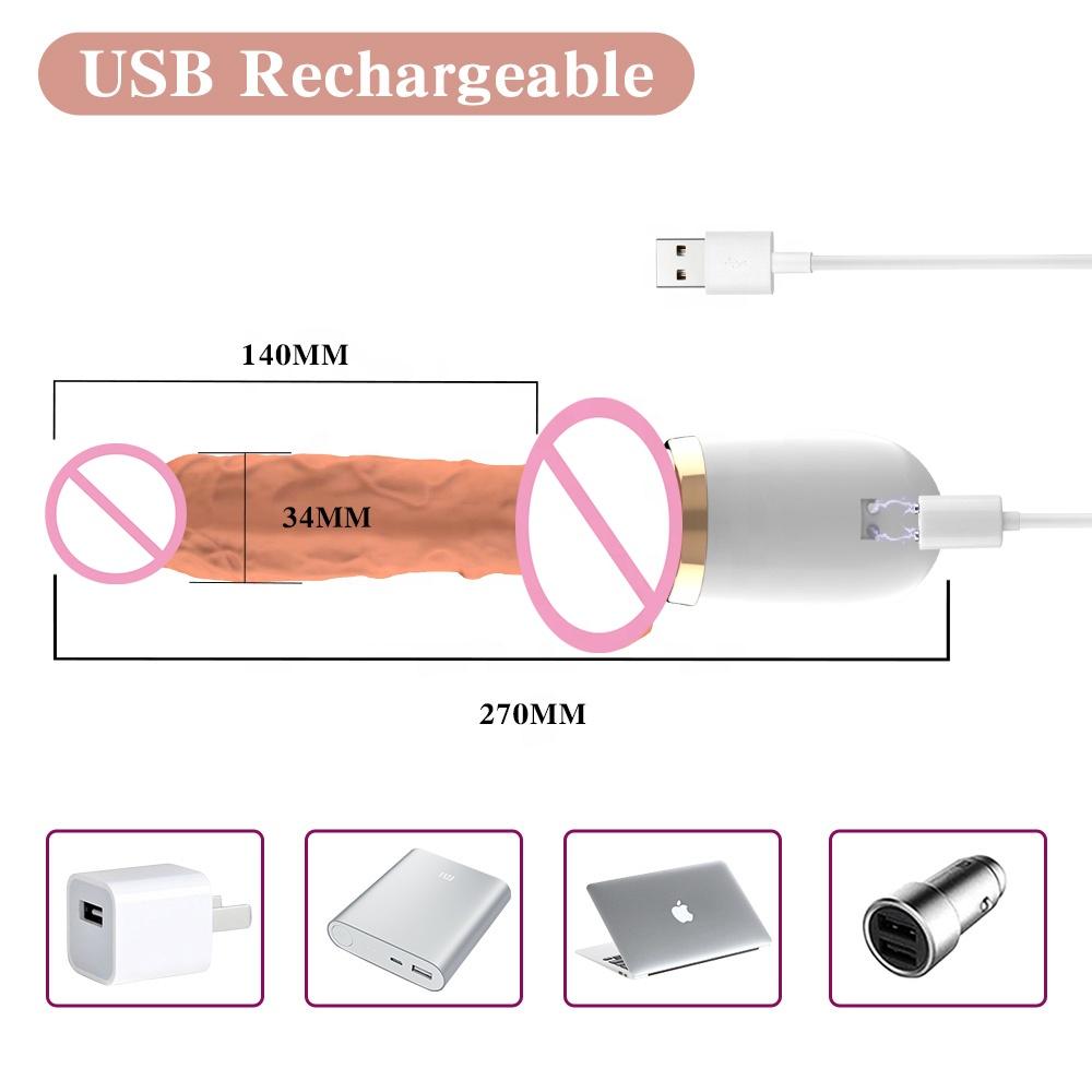 Thrusting Heating Dildo With Suction Base Penis Vibrator Clitoris G-Spot Stimulator Anal Vaginal Massage Female Masturbator