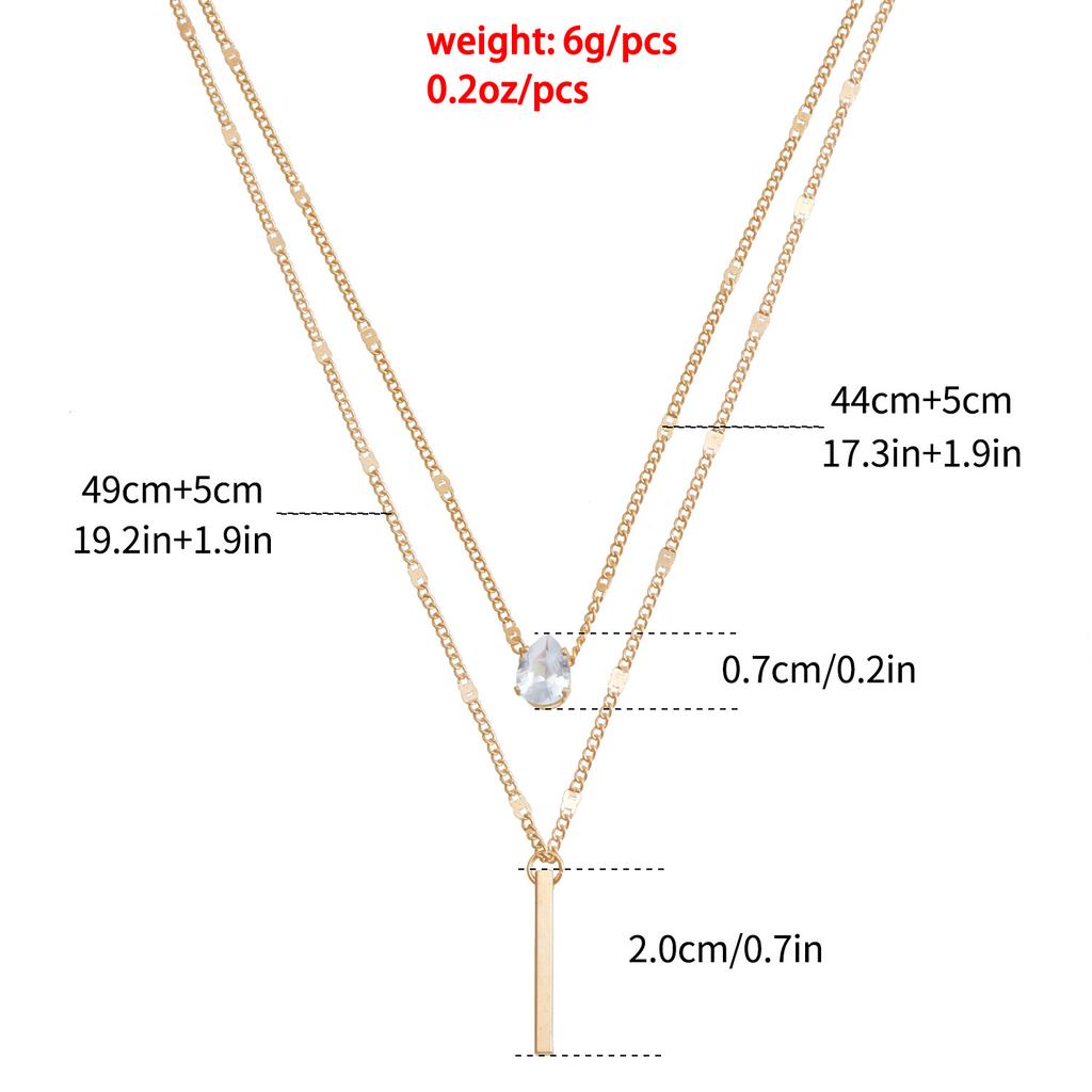 Accesorii, Pandantiv Rotund cu Franjuri și Zircon, Colier Dublu, Temperament Feminin Minimalist, Lanț Subțire Retro pentru Claviculă