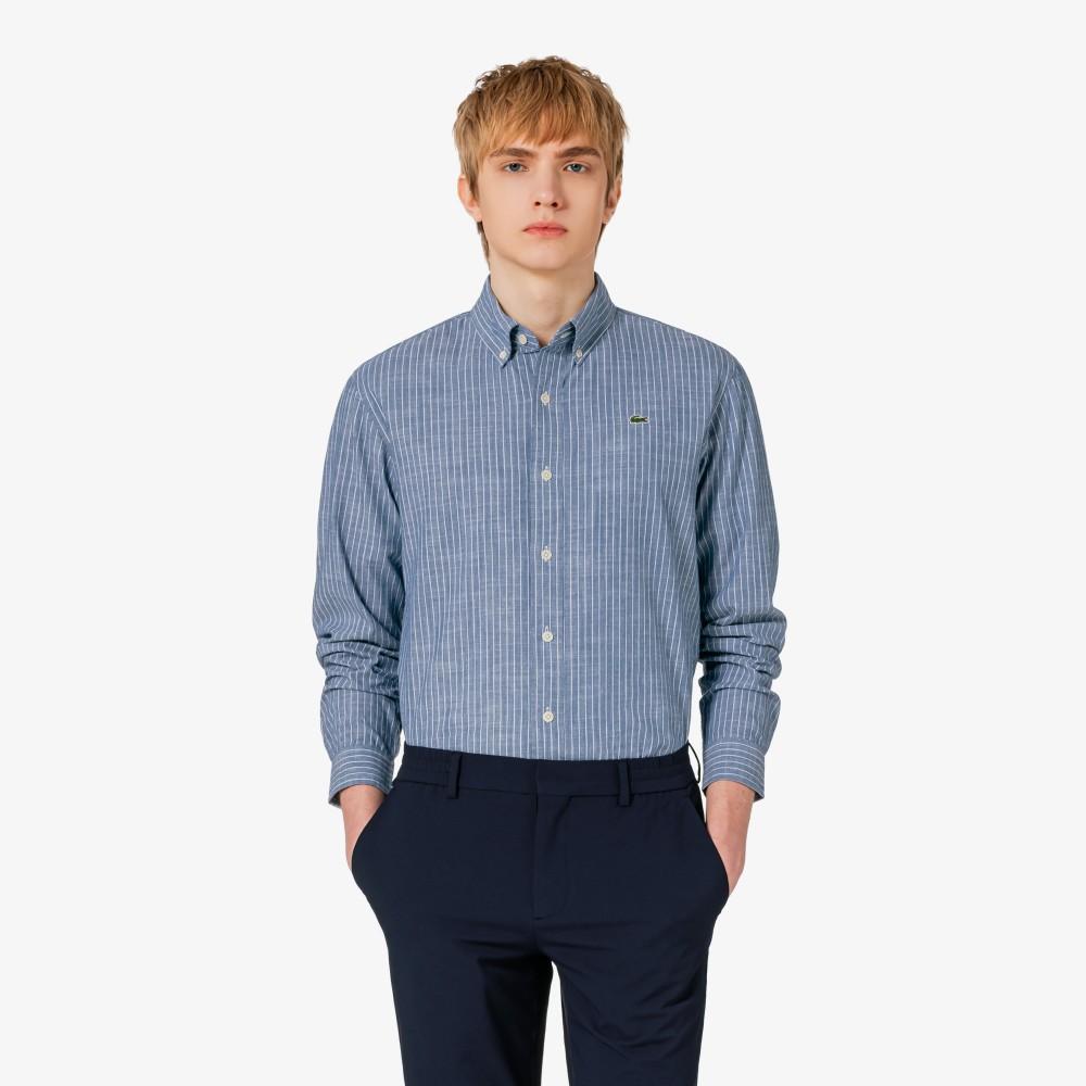 [lacoste] Men's Chambray Stripe Shirt CH357E-56GAEY