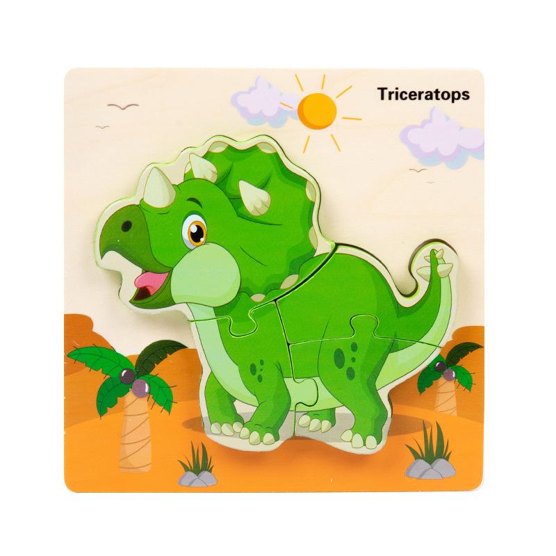 Wooden Children'S Early Education 3D Three-Dimensional Word Puzzle Animal Traffic Puzzle Enlightenment Parent-Child Interaction Educational Toy