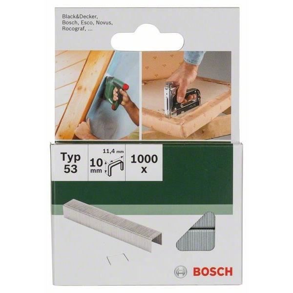 Agrafes - BOSCH - Type 53 - Lot de 1000 - 10mm - Métal - Fil fin