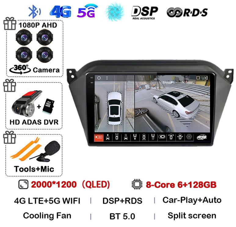 Android 14 Wireless Carplay Auto WIFI+4G For JAC S2 t40 2015 2016 2017 2018 Car Radio Video Player GPS Multimedia Stereo Audio