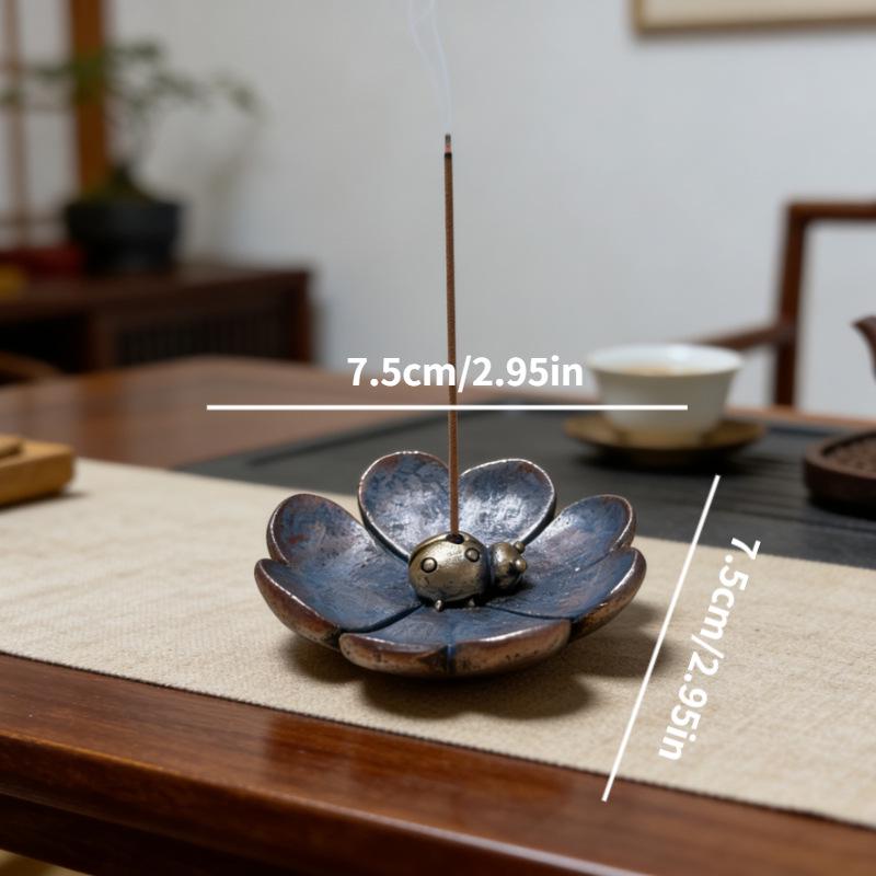 Resin Animal Leaf Incense Holder - Indoor Ornament for Tea Table & Home