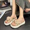 Thick-bottomed fairy wind seaside beach sandals girl soft-bottomed outer wear 2025 summer new flower cool slippers
