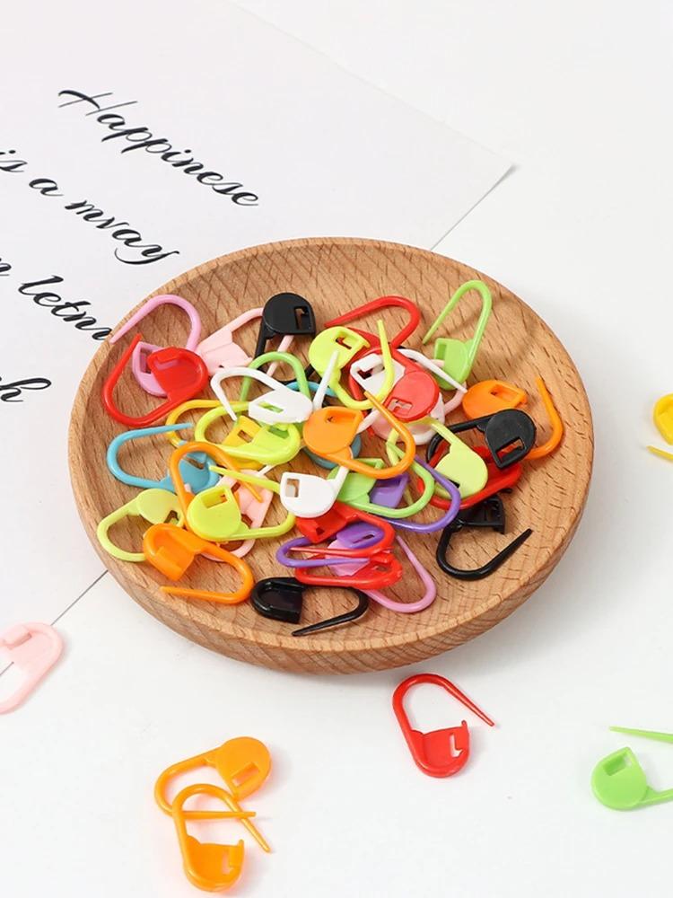 100PCS/200PCS Small Yarn Marker Color Marker Small Pin Fail-Proof Fastener Plastic Locator Buckle Colorful Paper Clip