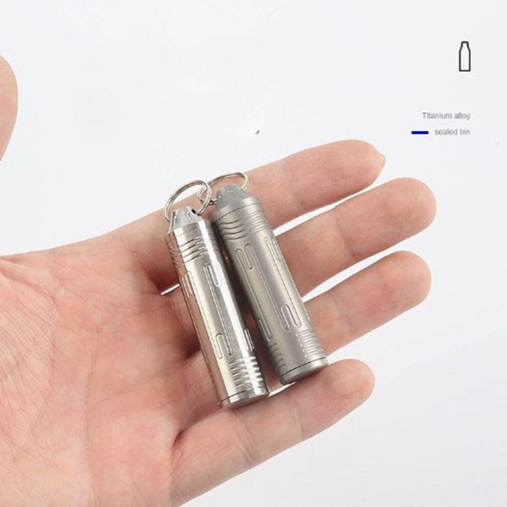 Ultralekkie pudełko do przechowywania ze stopu tytanu Przenośny pojemnik na pigułki Brelok Kapsułka Narzędzie EDC na zewnątrz