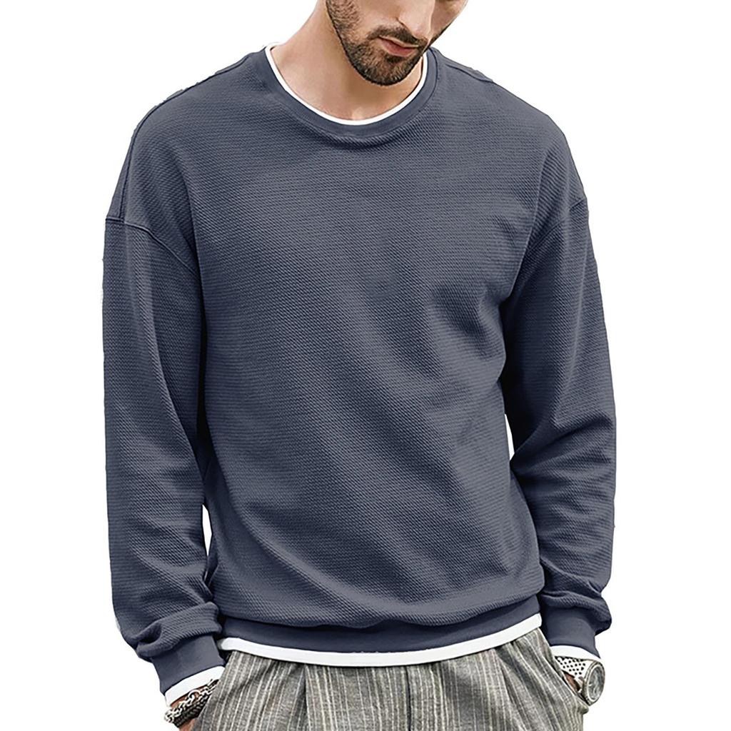 And Winter New Men's Sweater Solid Round Neck Sweater Men's Sweater