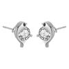 Small Animal Dolphin CZ Crystal Stud Earrings for Women Simple Retro Temperament Fashion Sweet Personality Jewelry