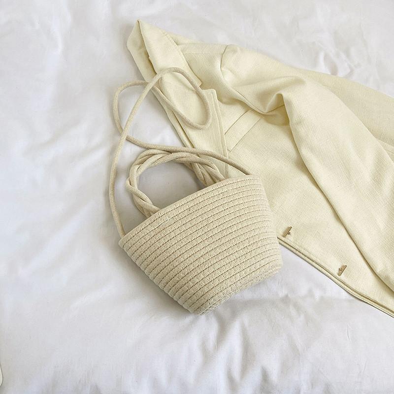 Adorable Rainbow Cloud Tote Bag Handcrafted Cotton Linen Weave Ideal For Beach Getaway