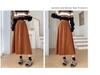Women's High Waist Corduroy A-Line Mid-Length Skirt for Autumn/Winter