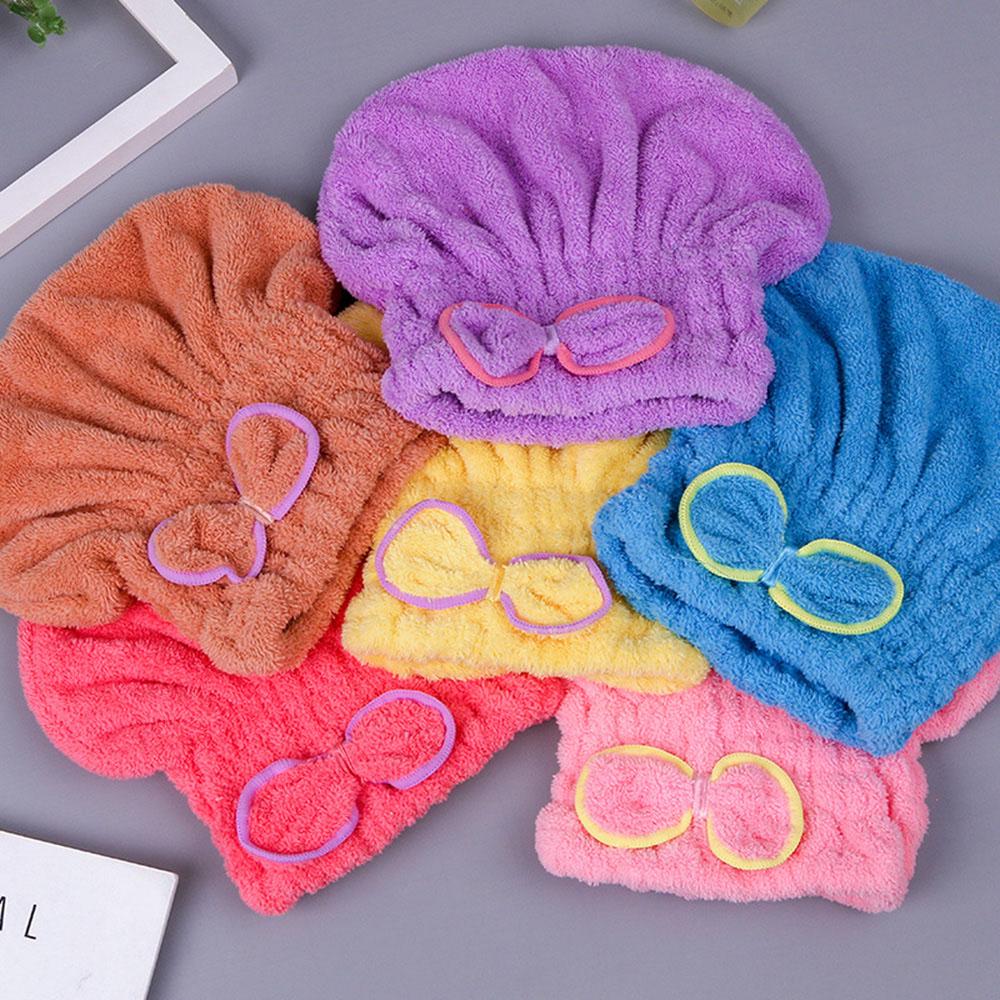 Quick Hair Drying Bath Spa Bowknot Wrap Towel Thicken Shower Hat Cap For Bath Bathroom Accessories