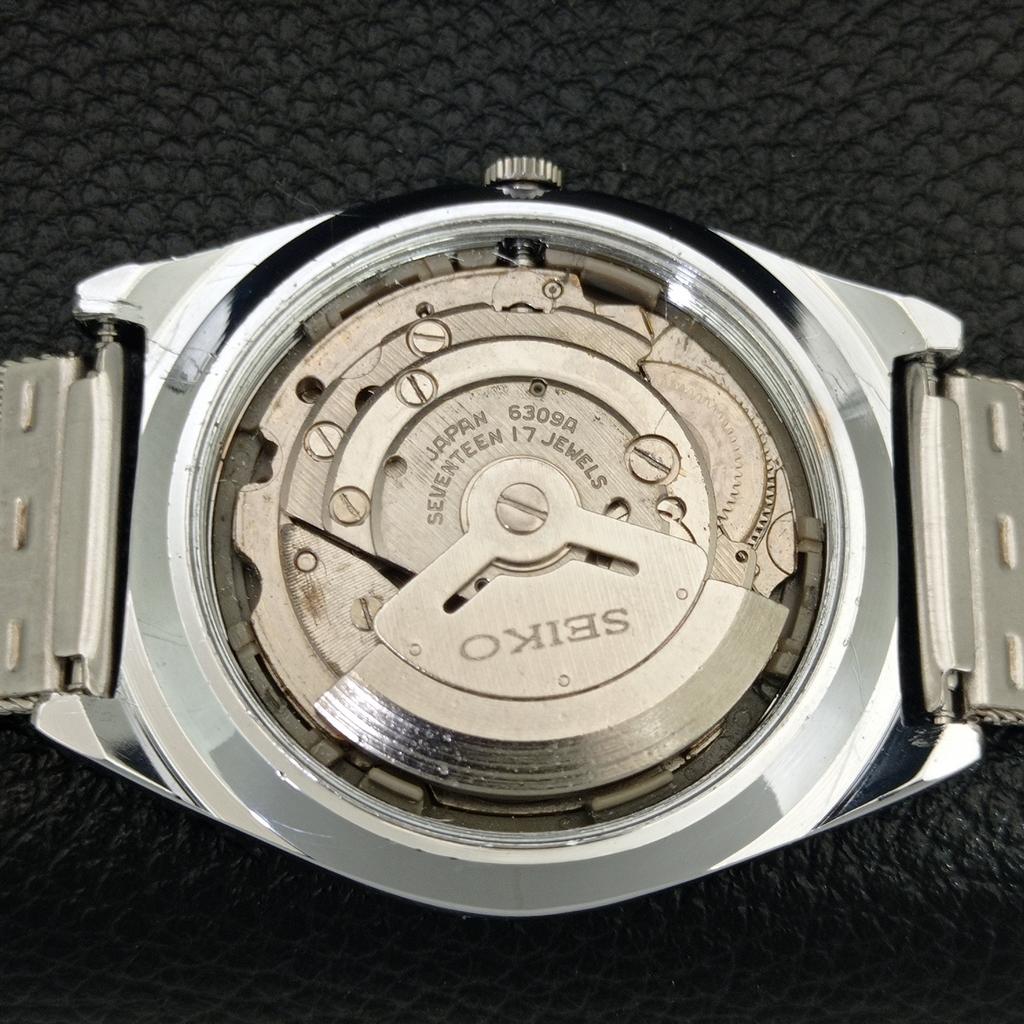 VINTAGE REFURBISHED SEIKO AUTOMATIC 6309A JAPAN MENS WHITE DIAL WATCH A442998-1