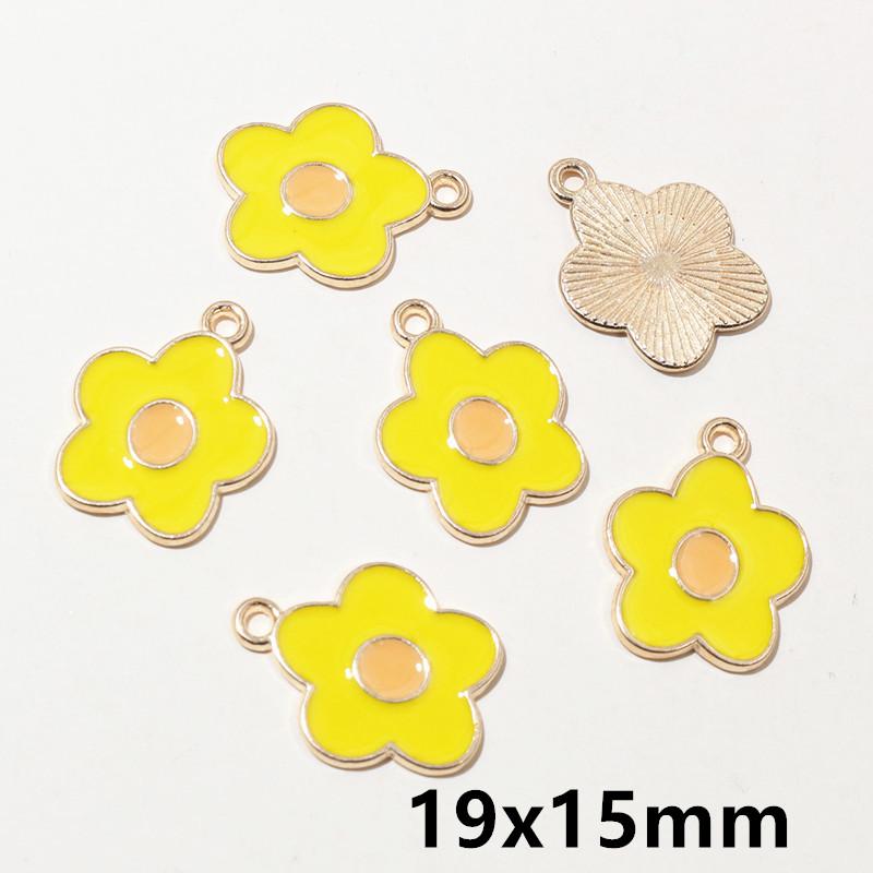 20pcs Enamel Mushroom Charms Pendant 19x19mm Alloy Metal DIY Jewelry Making Accessories for Earring Bracelet Necklace Finding
