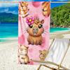 1 Stück Superweiches Niedliches Capybara Cartoon Handtuch, Lustiger Moderner Druck, Ideal für Strand, Pool, Fitnessstudio, Yoga, Perfektes Geburtstagsgeschenk