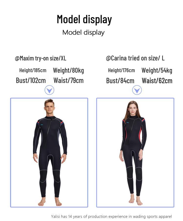 Yalisi 3mm Full Body Wetsuit for Cold Protection In Snorkeling, Surfing, Winter Swimming, Diving, and Freediving