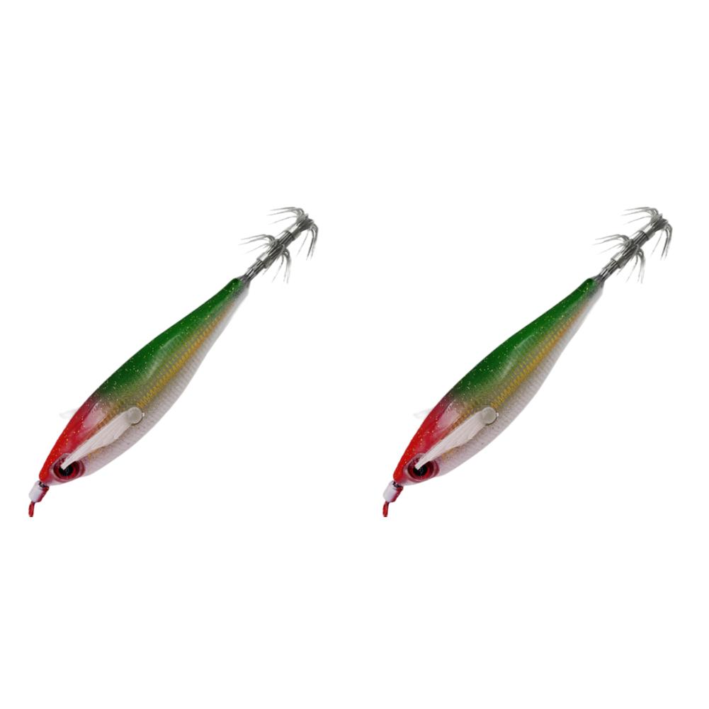 1-10Pcs Luminous Fishing Lure Wood Shrimp Lures Fishing Squid Jig Hook Octopus Cuttlefish Shrimp Jigging Bait for Night Fishing