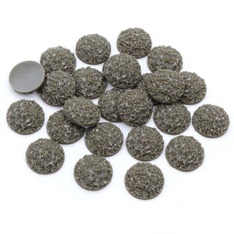Natural Ore Druzy 8mm 10mm 12mm 40pcs Multi-Color Flat Back Resin Cabochons Dome For Bracelet Earrings DIY Jewelry Findings