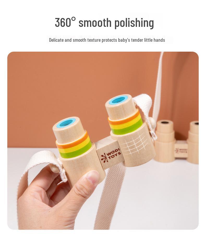 Kids' Wooden Binoculars: Mini Magnifier for Outdoor Exploration and Learning