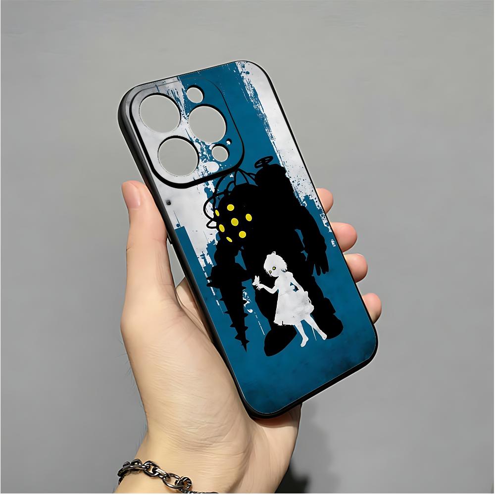 Game B-BioShock Phone Case For IPhone 16,15,14,13,12,11,XS,XR,X,8,7,Pro,Max,Plus,mini Silicone Black Cover