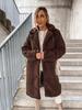 2025 Cozy Plush Women's Furry Long-Sleeved Turn-Down Collar Coat - European & American Autumn/Winter Fashion