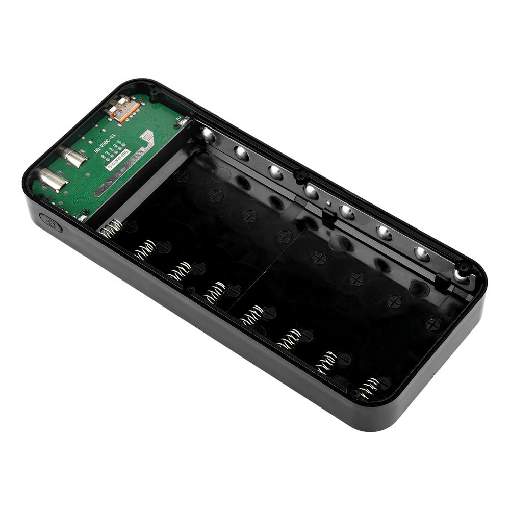 8*18650 Battery DIY Power Bank Case Removable Solder-free Mobile Power Sleeve Charging Power Case USB Type C DC Adjustable 5-12V