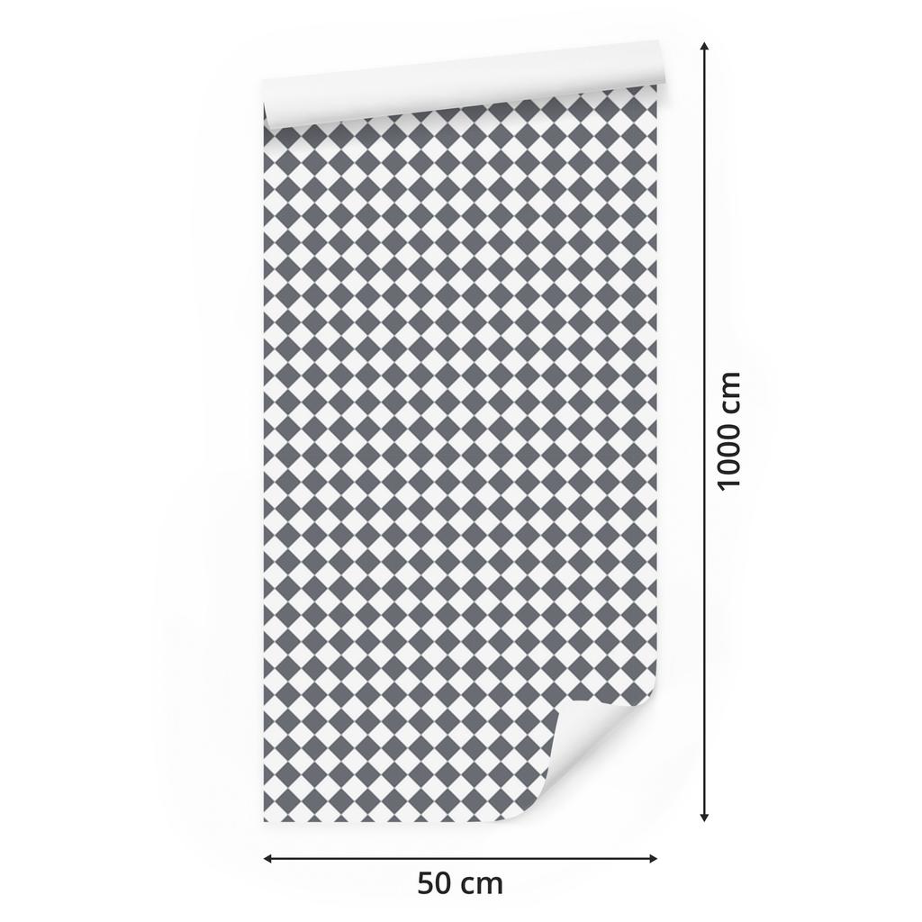 Geometric rhombus wallpaper gray and light gray 50x1000