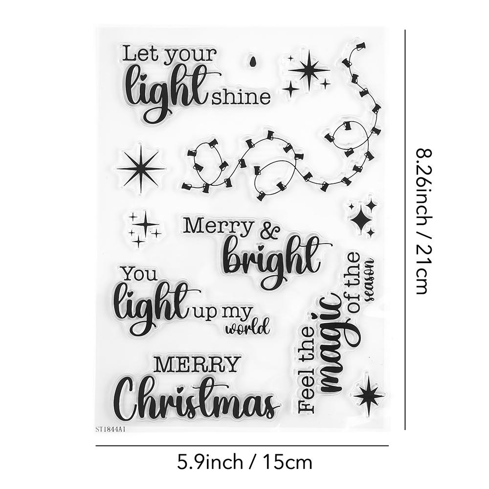 

Let Your Light Shine Stamp Clear Stamps and Metal Cutting Dies Autumn Tails Pattern Transparent Seal Stamps for Holiday Card Mak