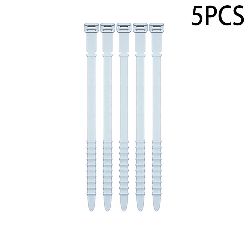 5Pcs Kabelbinder Draht Veranstalter Riemen Mehrzweck Wiederverwendbare Silikon Computer Verschluss Home Office Für Kopfhörer Elastische